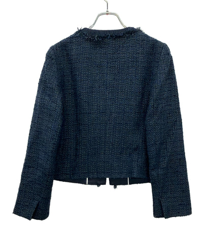 美品 ANAYI ノーカラーツイードジャケット レディース SIZE 38 (S) アナイ
