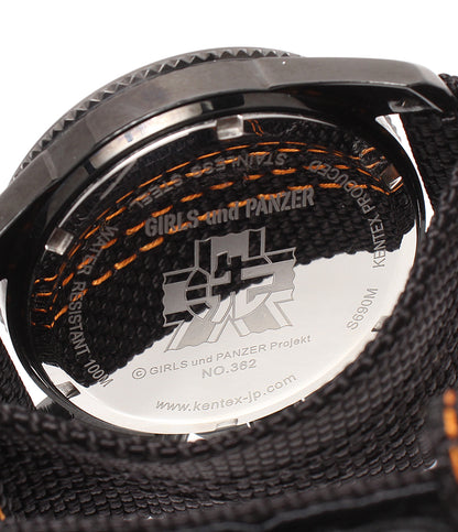 Kentex 腕時計×ガールズアンドパンツァー クオーツ ブラック S690M メンズ レディース ケンテックス