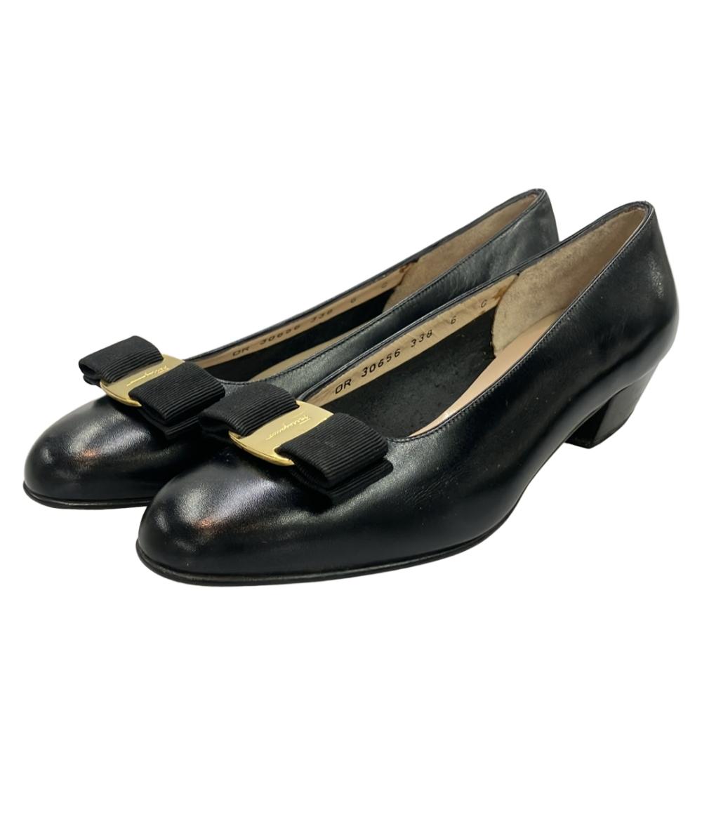 Salvatore Ferragamo ラウンドトゥパンプス ヴァラリボンパンプス DR 30656 338 レディース SIZE 6 (23.5cm) サルヴァトーレフェラガモ