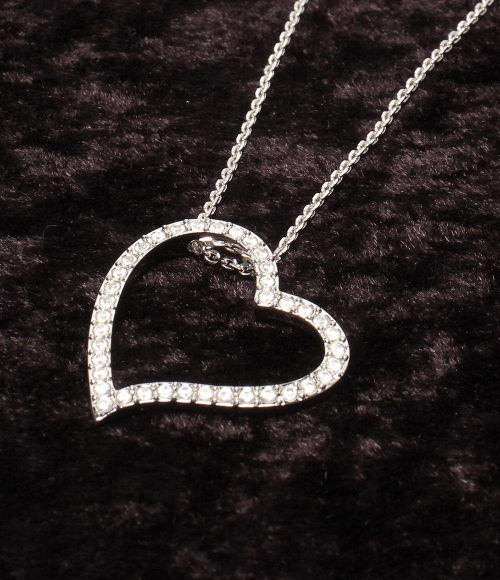 美品 SWAROVSKI ネックレス ハートモチーフ ブレスレット LOVEモチーフ 2点セット レディース スワロフスキー