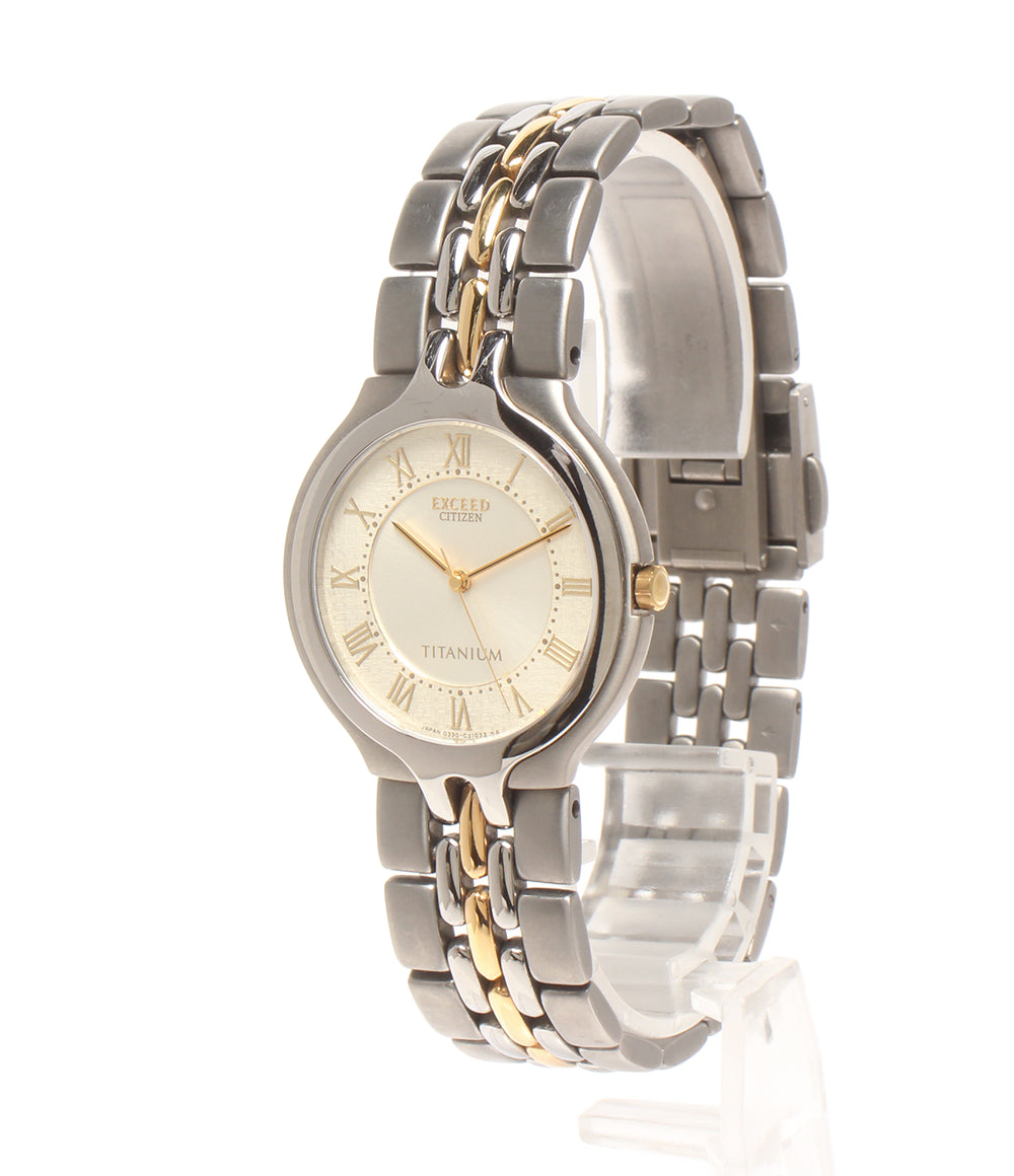 美品 CITIZEN 腕時計 エクシード EXCEED クオーツ 0330-C30749 メンズ シチズン