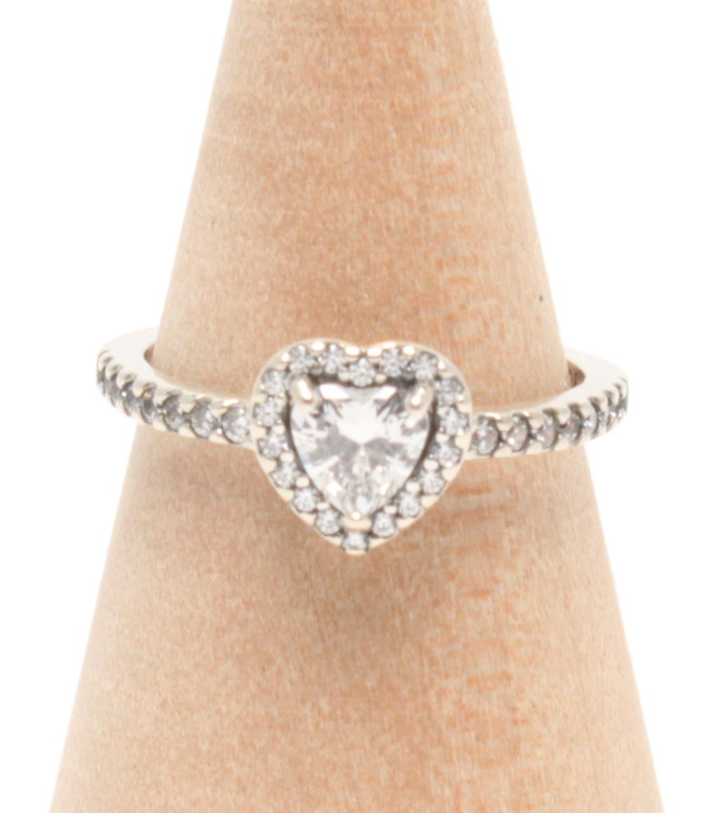 美品 PANDORA リング 指輪 SV925 ハートモチーフ レディース SIZE 11号 パンドラ