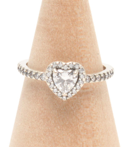 美品 PANDORA リング 指輪 SV925 ハートモチーフ レディース SIZE 11号 パンドラ