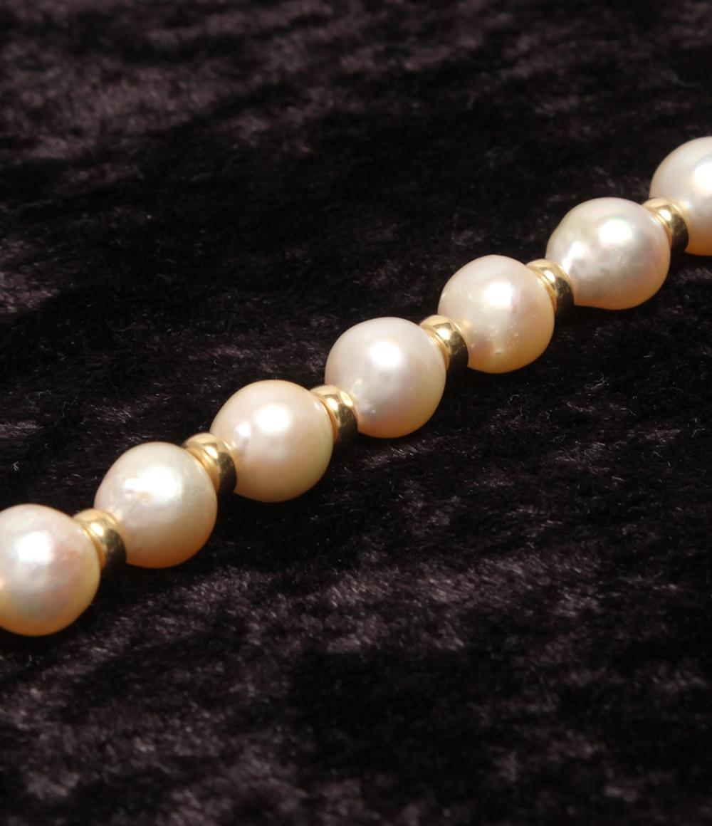 美品 ブレスレット K18 パール 7.5mm レディース