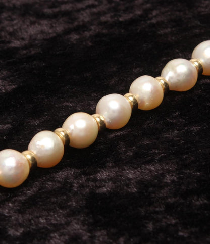 美品 ブレスレット K18 パール 7.5mm レディース