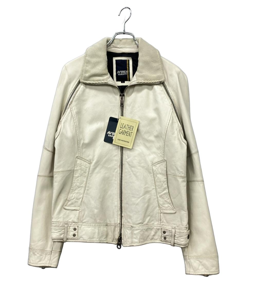 AVIREX レザージャケット  シングルライダース  ヴィンテージ加工 タグ付き 24AW VARSITY LEATHER GARMENT 6181002 メンズ SIZE L アヴィレックス
