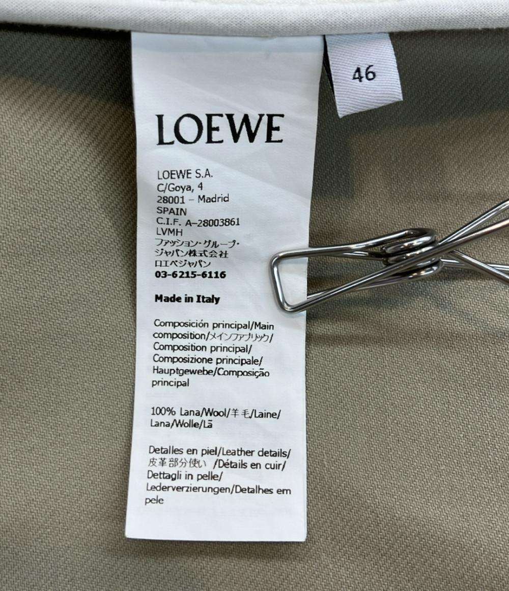 LOEWE ジャケット コンボ アナグラム ロゴレザーパッチ ブルゾン 羊毛 ワークウェア ジャケット H526Y02W27 メンズ SIZE 46 (M) ロエベ