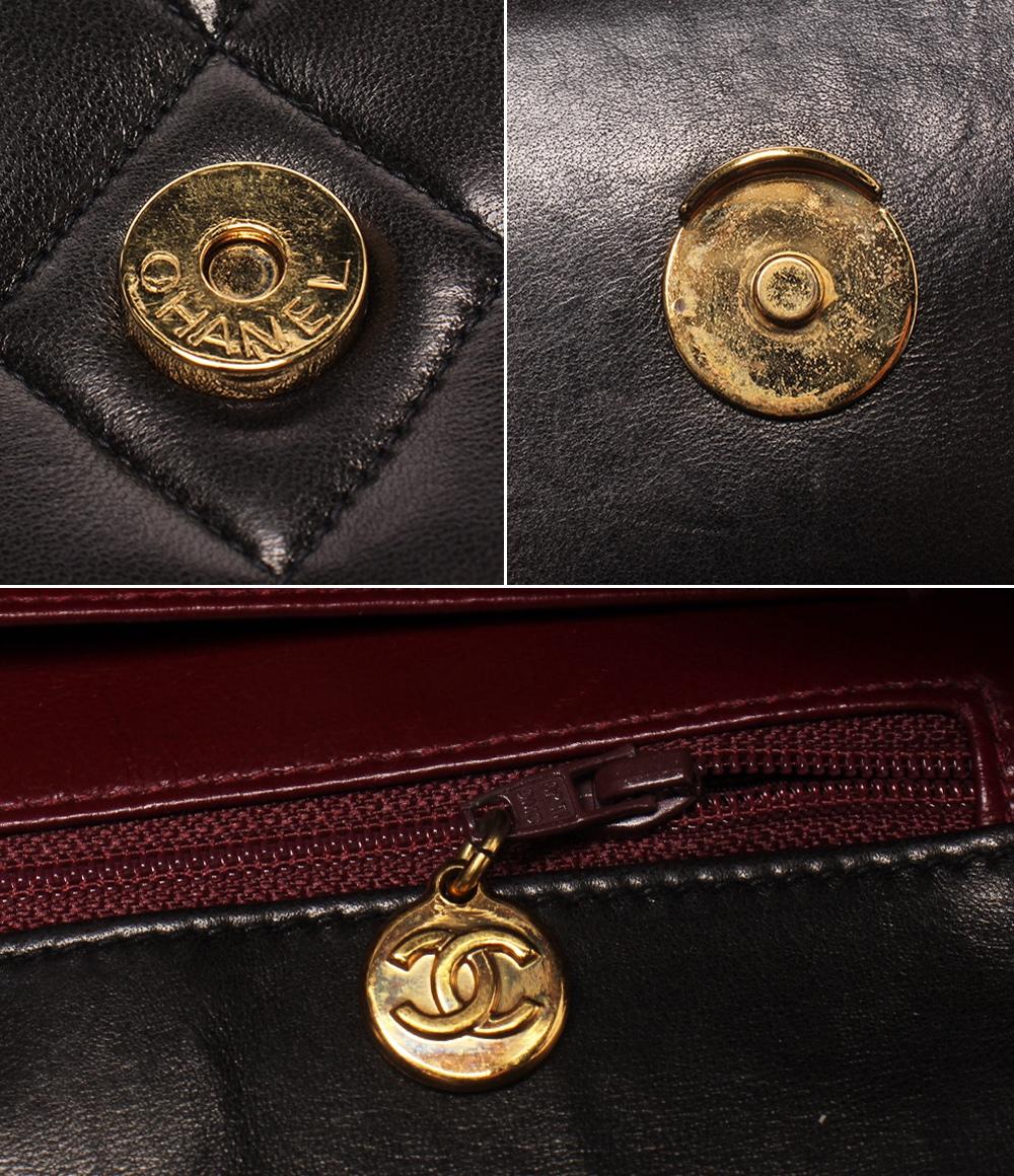 CHANEL ショルダーバッグ ラムスキン ゴールド金具  2番台 肩掛け マトラッセ レディース シャネル