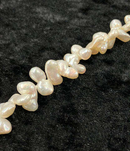 美品 ロングネックレス 淡水パール シェル レディース