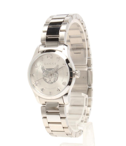 美品 グッチ 腕時計 Gタイムレス クオーツ シルバー YA126595 レディース GUCCI