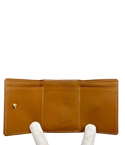 美品 Kitamura ダブルホック 三つ折り財布 シュリンク革 レディース キタムラ