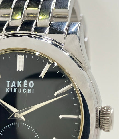 TAKEO KIKUCHI 腕時計 クオーツ ブラック TK-2025 メンズ タケオキクチ
