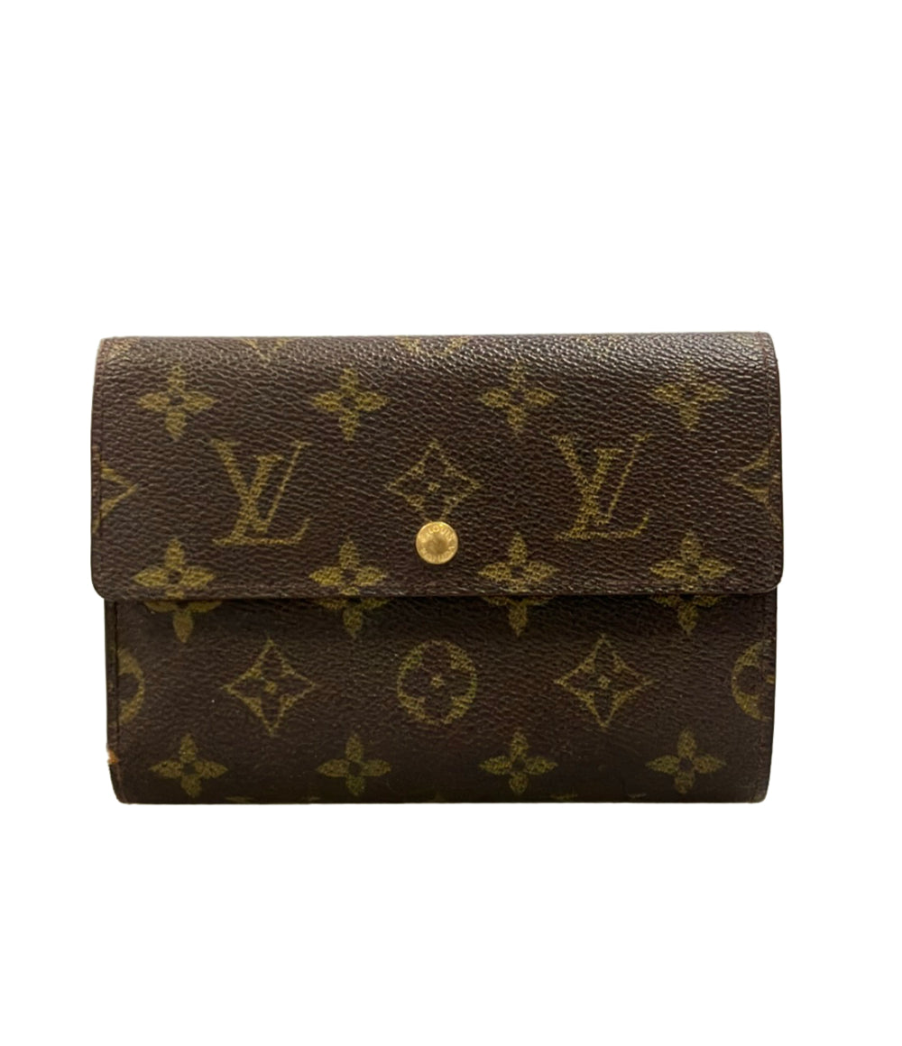 訳あり LOUIS VUITTON 三つ折り財布 ポルトトレゾール エテュイ パピエ モノグラム M61202 レディース メンズ ルイ・ヴィトン