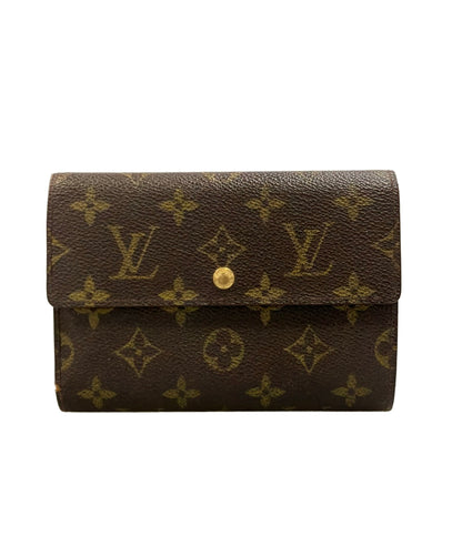 訳あり LOUIS VUITTON 三つ折り財布 ポルトトレゾール エテュイ パピエ モノグラム M61202 レディース メンズ ルイ・ヴィトン