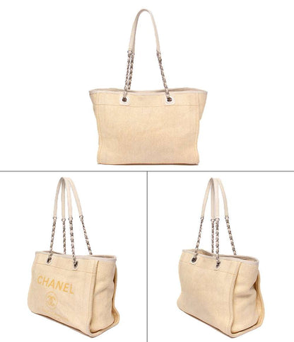 CHANEL チェーントートバッグ ショルダーバッグ 肩掛け シルバー金具 17番台 ドーヴィル レディース シャネル