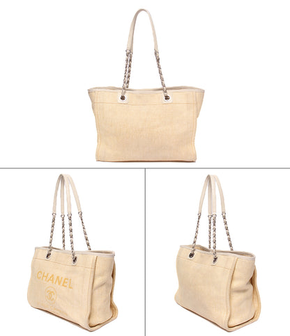 CHANEL チェーントートバッグ ショルダーバッグ 肩掛け シルバー金具 17番台 ドーヴィル レディース シャネル