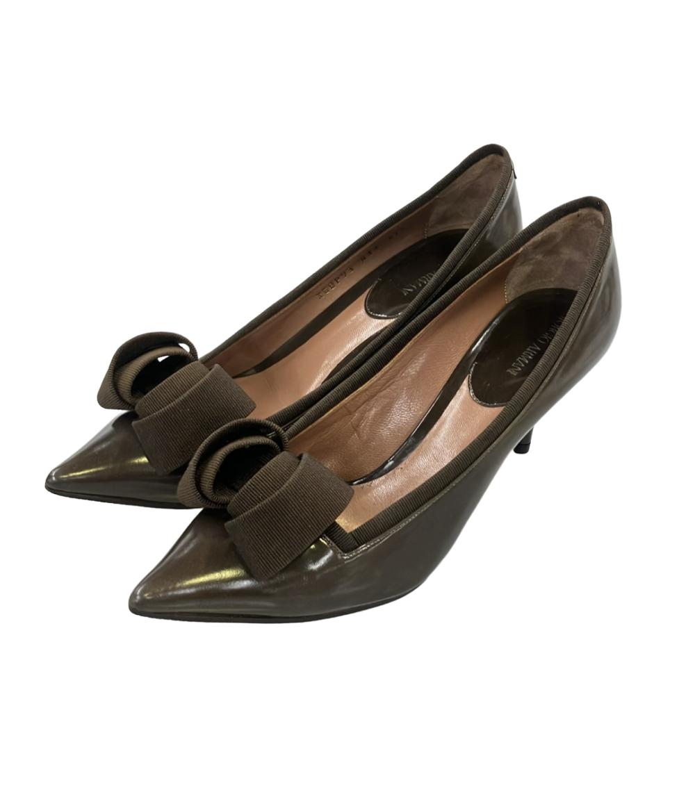 GIORGIO ARMANI ポインテッドトゥパンプス リボン レディース SIZE 37 1/2 ジョルジオアルマーニ