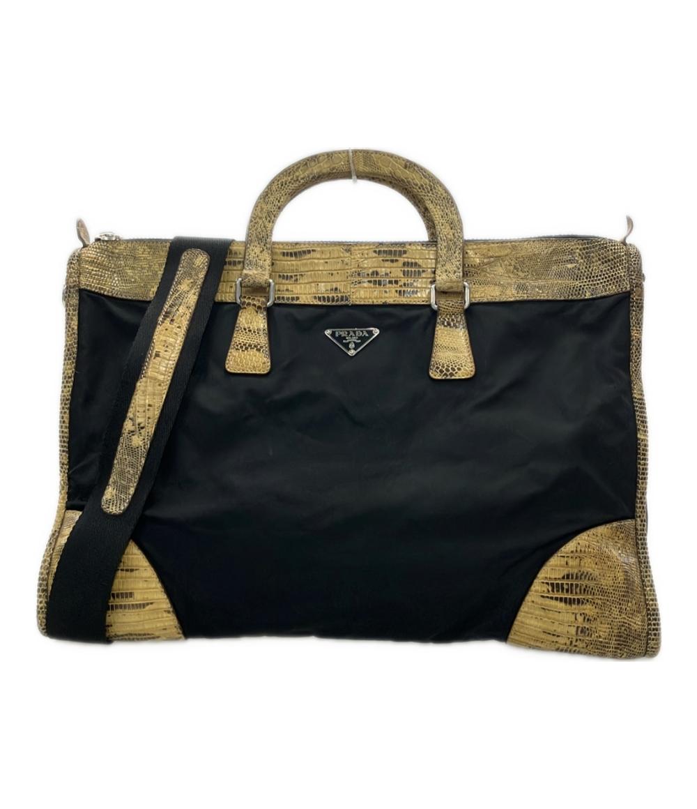 プラダ 2WAYハンドバッグ ショルダーバッグ 三角ロゴプレート パイソン レディース PRADA