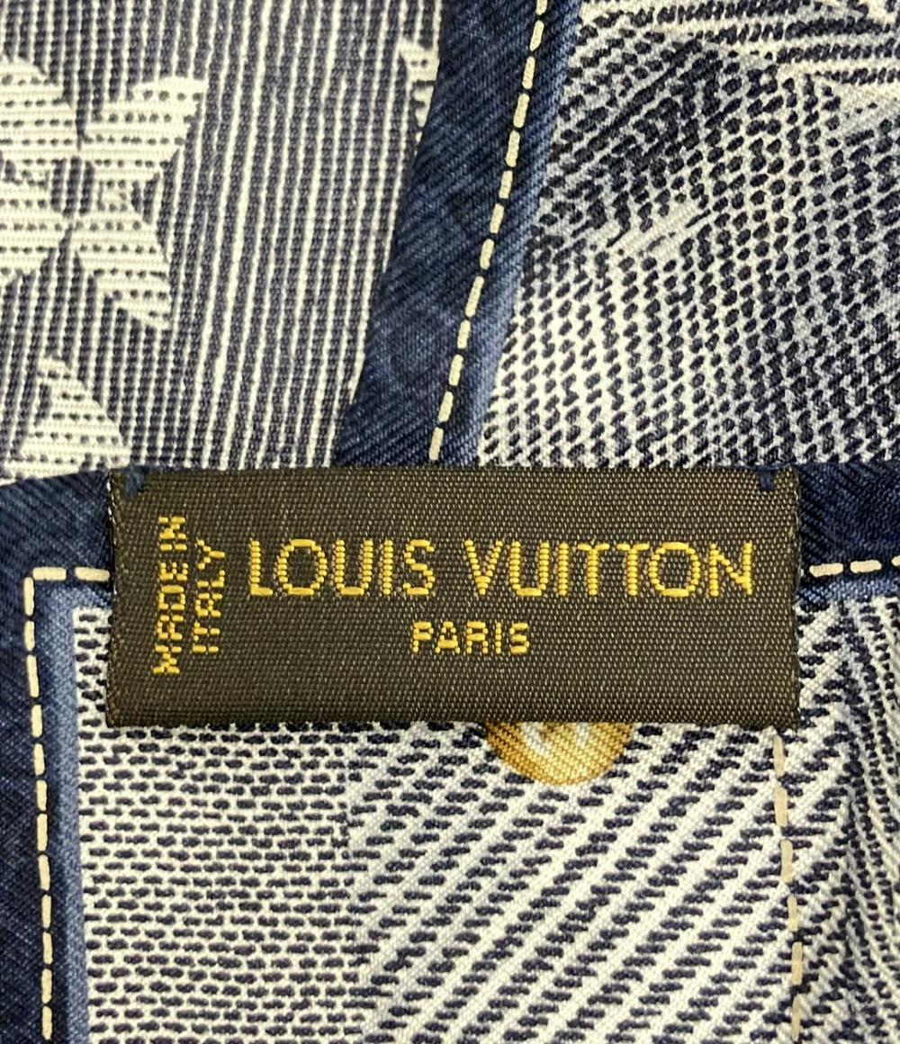 LOUIS VUITTON バンドー シルク 100% モノグラム ニューデニム M72558