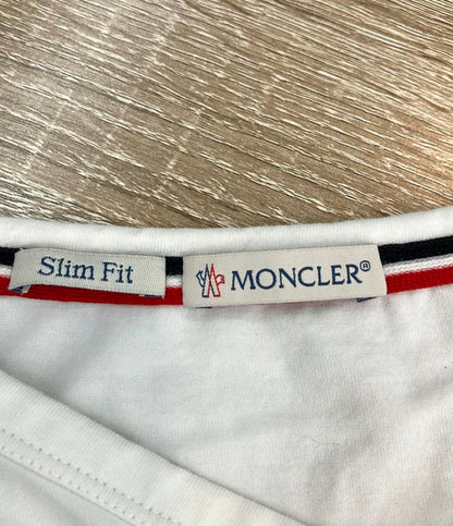 MONCLER 半袖Tシャツ Vネック トリコロールリブ ブランドワッペン C10918100800 メンズ SIZE L モンクレール