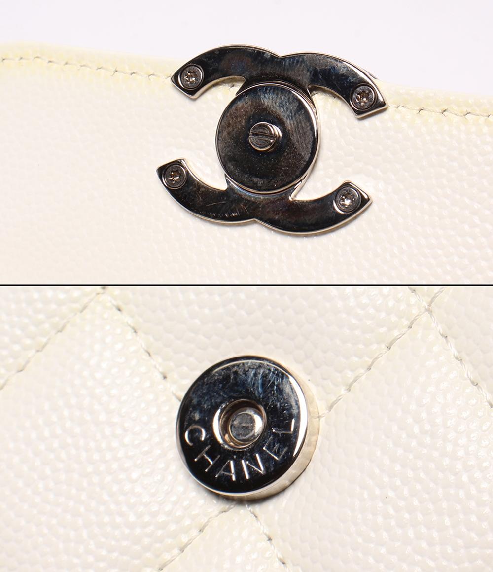CHANEL チェーンショルダーバッグ キャビアスキン シルバー金具 マイクロ マトラッセ レディース シャネル