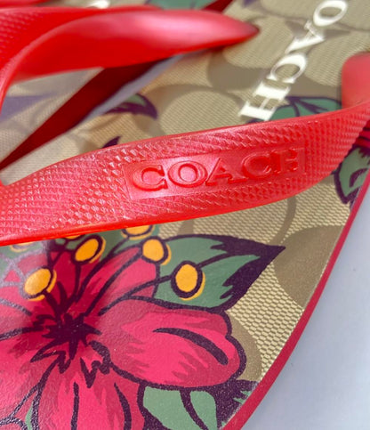 美品 COACH ビーチサンダル シグネチャー柄 レディース SIZE 5 B コーチ