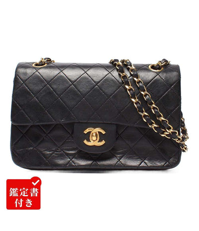 CHANEL チェーンショルダーバッグ ダブルチェーン ダブルフラップ ゴールド金具 ラムスキン 1番台 マトラッセ23 レディース シャネル
