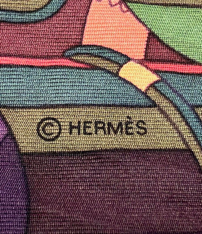 HERMES エルメス スカーフ シルク100% カレ90 プリーツ加工 POiNT D' ORGUE レディース エルメス