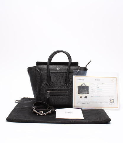 美品 セリーヌ 2way ハンドバッグ ショルダーバッグ 斜め掛け ラゲージナノ 189243DRU.38NO レディース CELINE