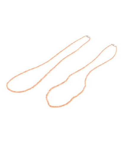 ネックレス SV ベビー珊瑚 2点セット レディース