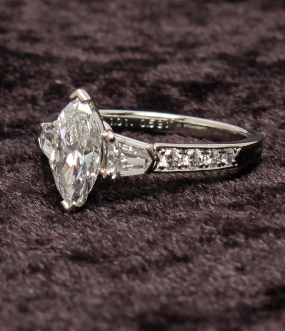 美品 リング 指輪 Pt900 ダイヤ 1.01ct 0.53ct レディース SIZE 11号