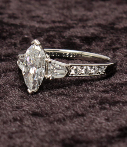 美品 リング 指輪 Pt900 ダイヤ 1.01ct 0.53ct レディース SIZE 11号