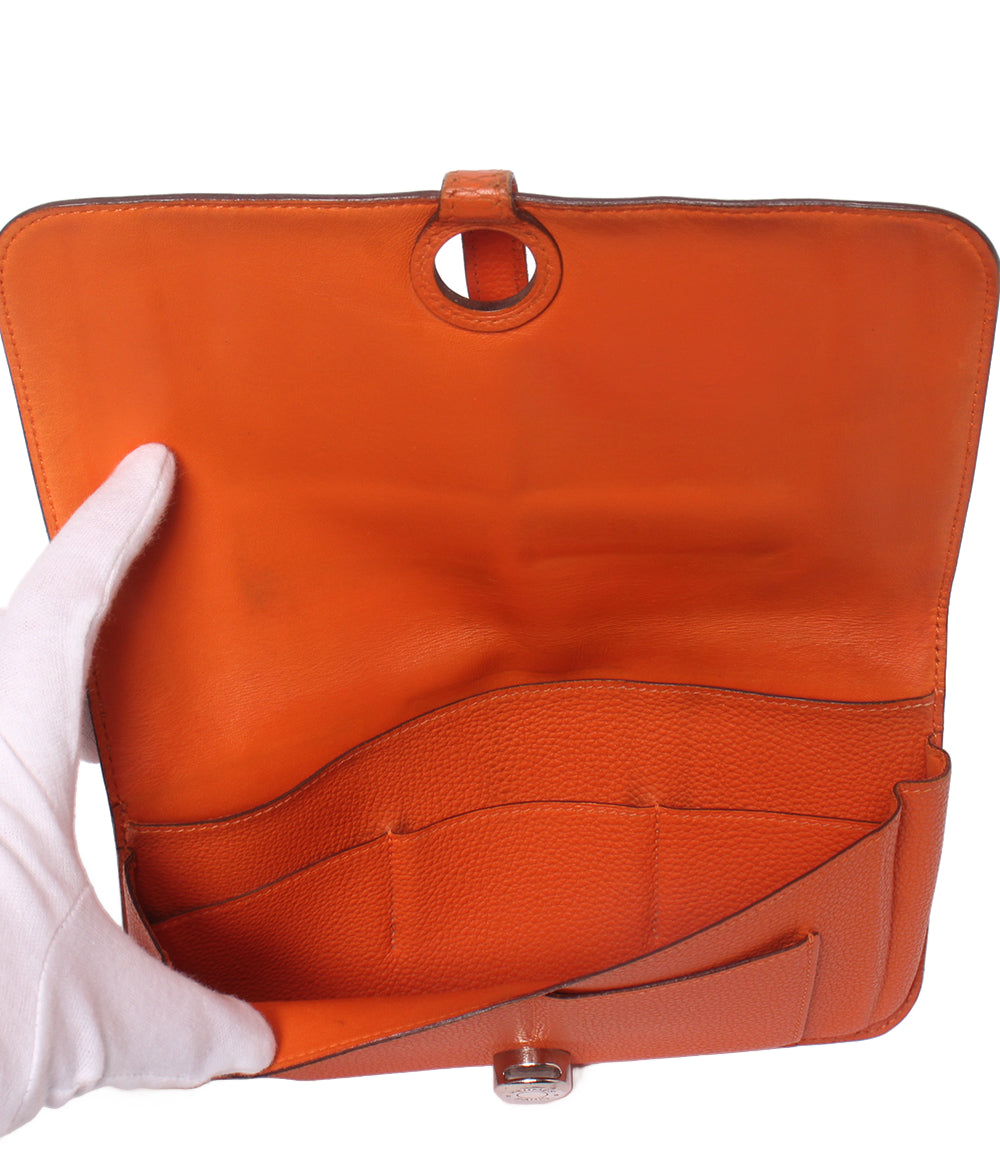 HERMES 二つ折り長財布 シルバー金具 ☐I刻印 ドゴン GM レディース エルメス