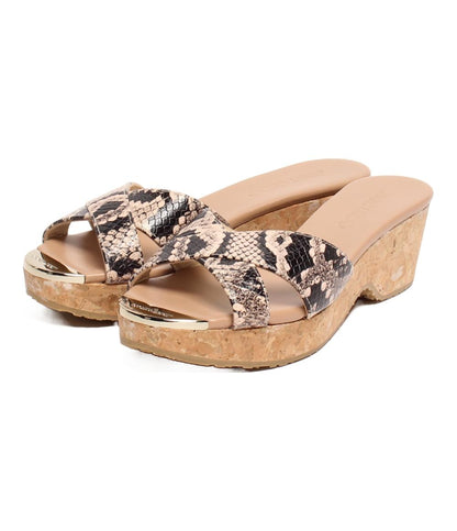 美品 ジミーチュウ ウェッジソールサンダル パイソン柄 レディース SIZE 37 (L) Jimmy Choo