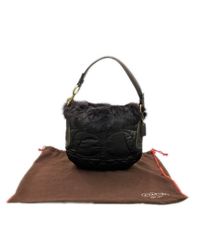 美品 COACH ショルダーバッグ ファー 肩掛け 3586 レディース コーチ