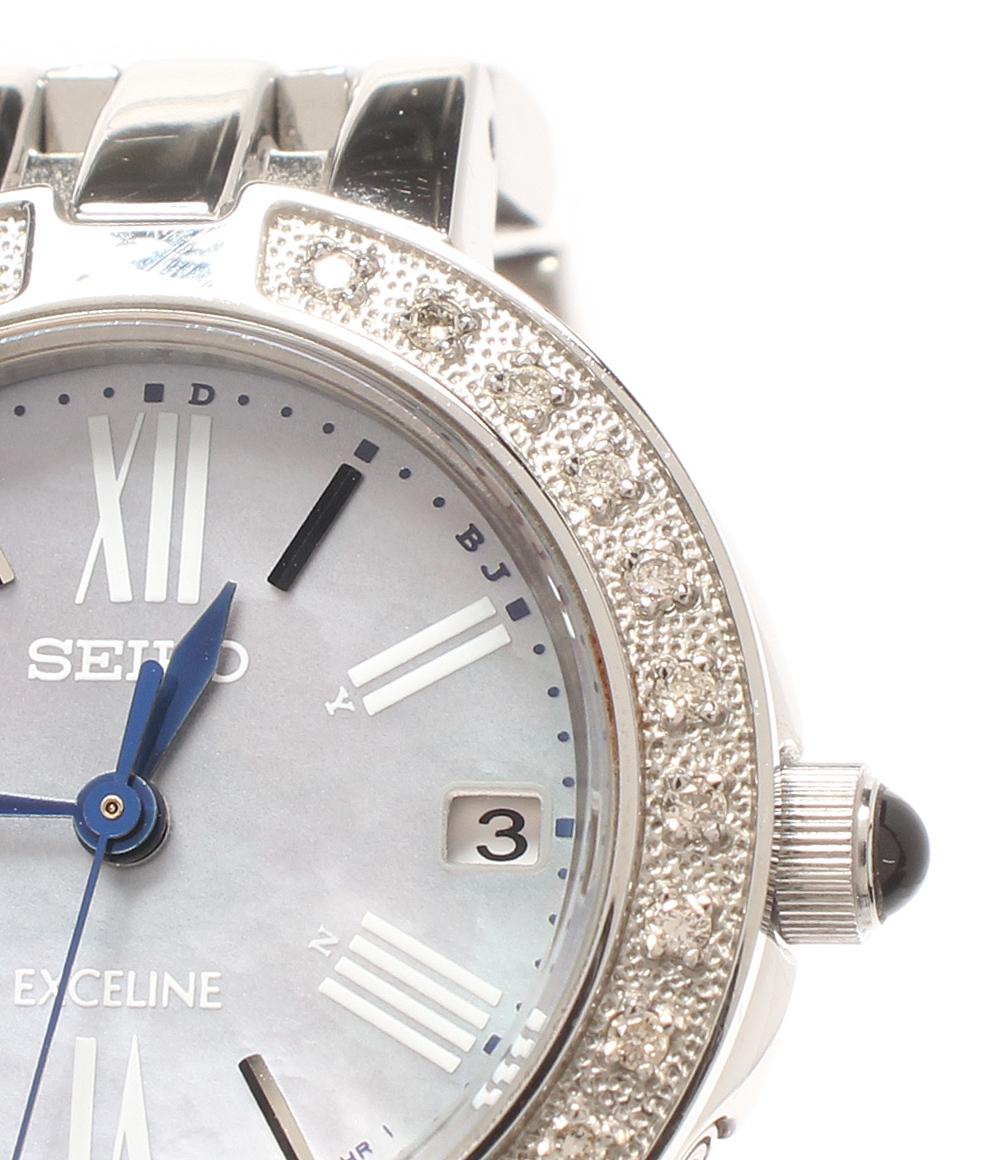 SEIKO 腕時計 エクセリーヌ Exceline ソーラー シェル 1B22-0AG0