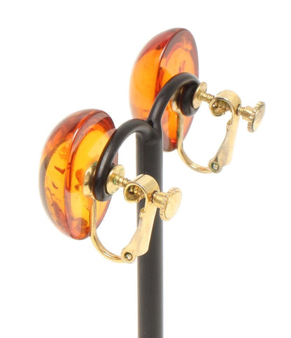 イヤリング 琥珀 レディース