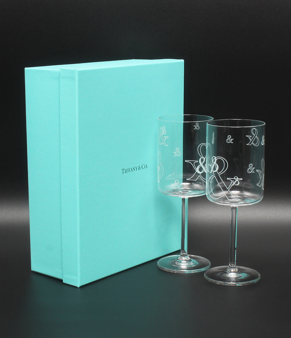 美品 Tiffany & Co. ワイングラス 2点セット ペア アンパサンド ティファニー