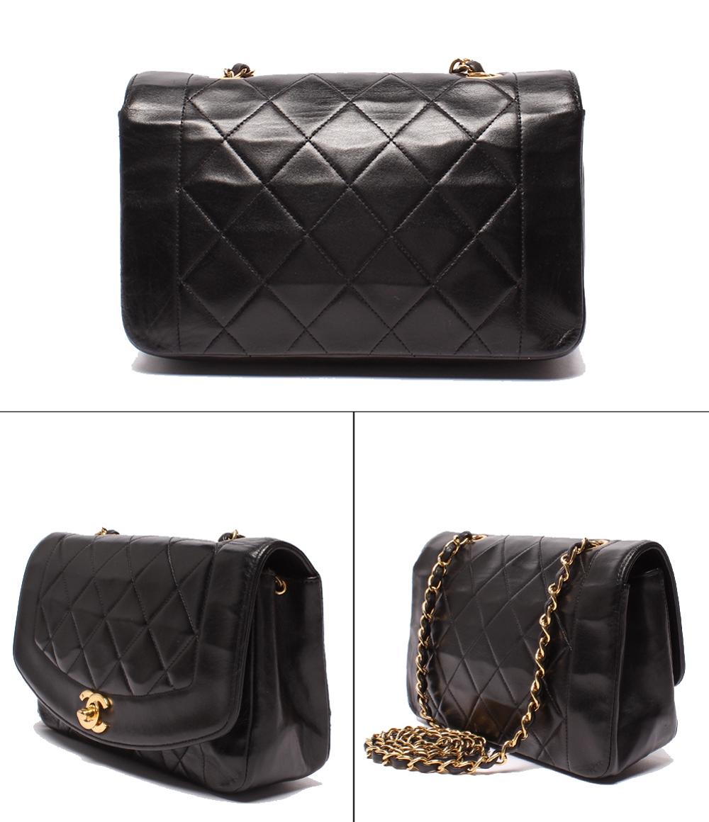CHANEL チェーンショルダーバッグ シングルチェーン シングルフラップ ゴールド金具 マトラッセ ダイアナ22 レディース シャネル