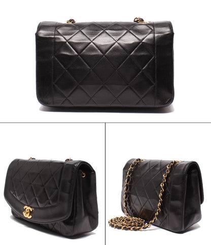 CHANEL チェーンショルダーバッグ シングルチェーン シングルフラップ ゴールド金具 マトラッセ ダイアナ22 レディース シャネル