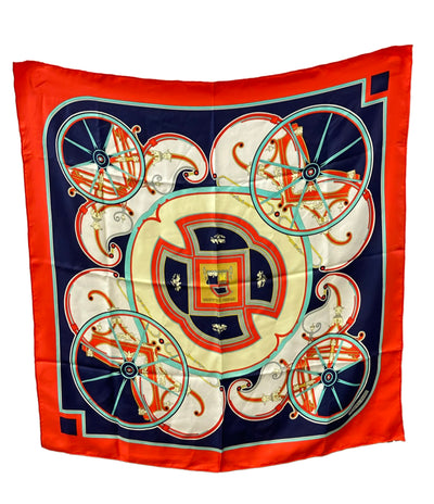 HERMES スカーフ シルク100% カレ90 WASHINGTON'S CARRIAGE レディース エルメス