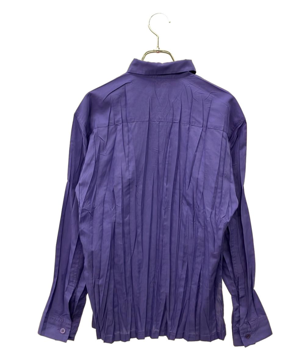 ISSEY MIYAKE 長袖 プリーツシャツ IM94-FJ935 レディース SIZE M イッセイミヤケ