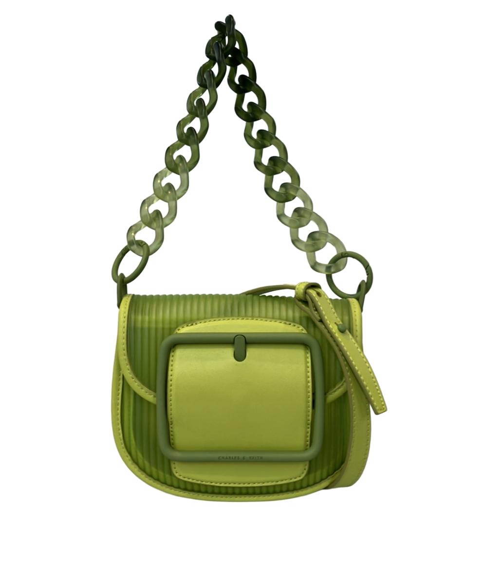美品 CHARLES＆KEITH 2way ショルダーバッグ 肩掛け 斜め掛け チェーン レディース チャールズ＆キース
