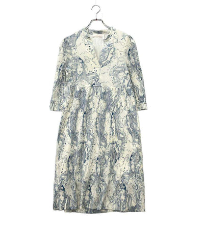 SEE BY CHLOE 長袖ワンピース プリントコットンとシルク混紡クレポンミディドレス CHS21AR00702791J34 レディース SIZE 34 (XS) シーバイクロエ