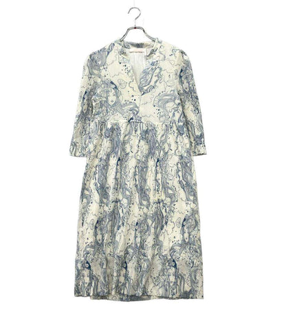 SEE BY CHLOE 長袖ワンピース プリントコットンとシルク混紡クレポンミディドレス CHS21AR00702791J34 レディース SIZE 34 (XS) シーバイクロエ