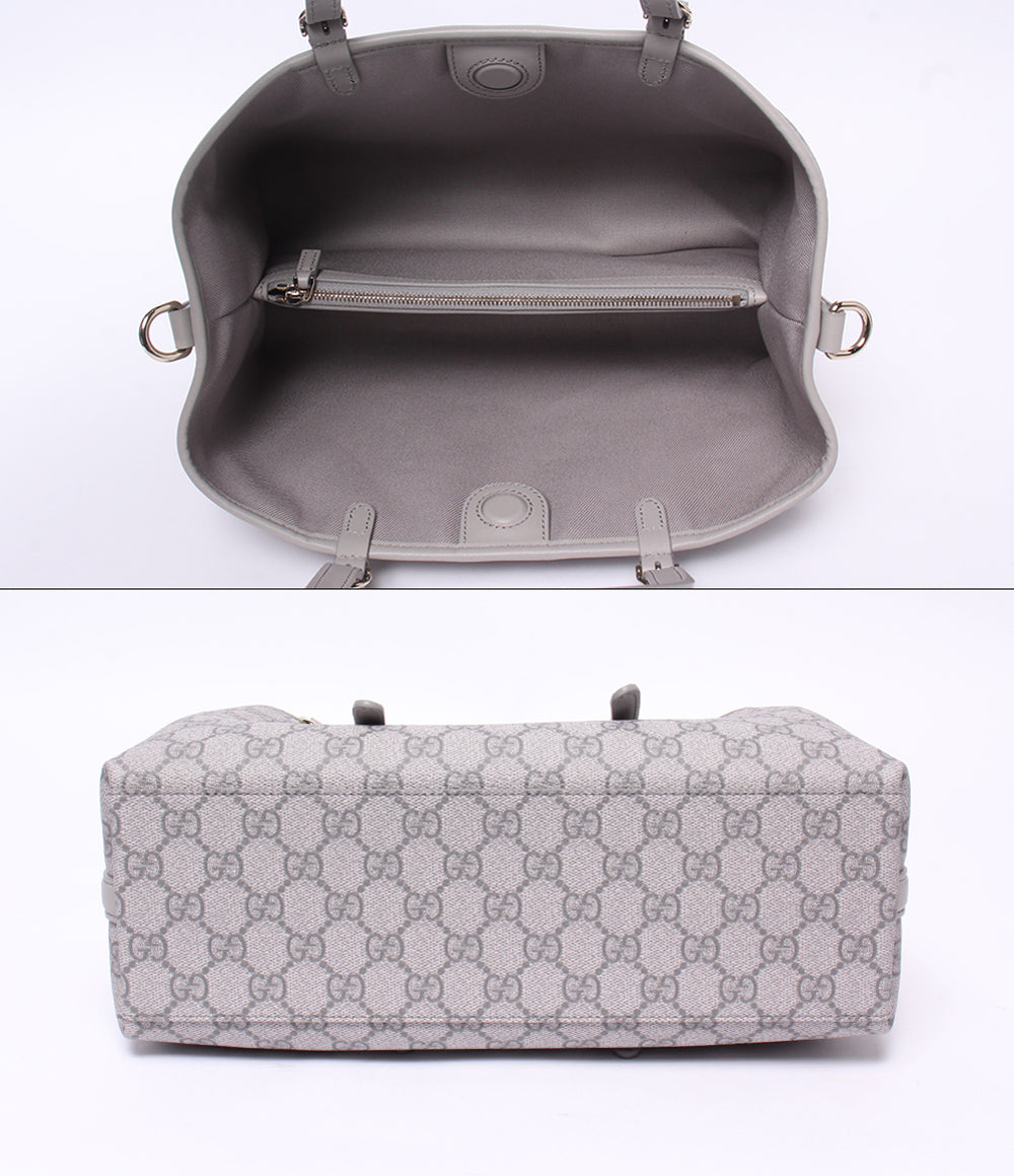 美品 GUCCI スモール トートバッグ 2WAY ハンドバッグ ショルダーバッグ 肩掛け 斜め掛け GGエンブレム 815214 520981 レディース グッチ