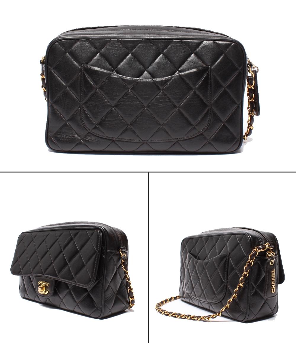 CHANEL チェーンショルダーバッグ シングルチェーン 斜め掛け 肩掛け ゴールド金具 ラムスキン レディース シャネル