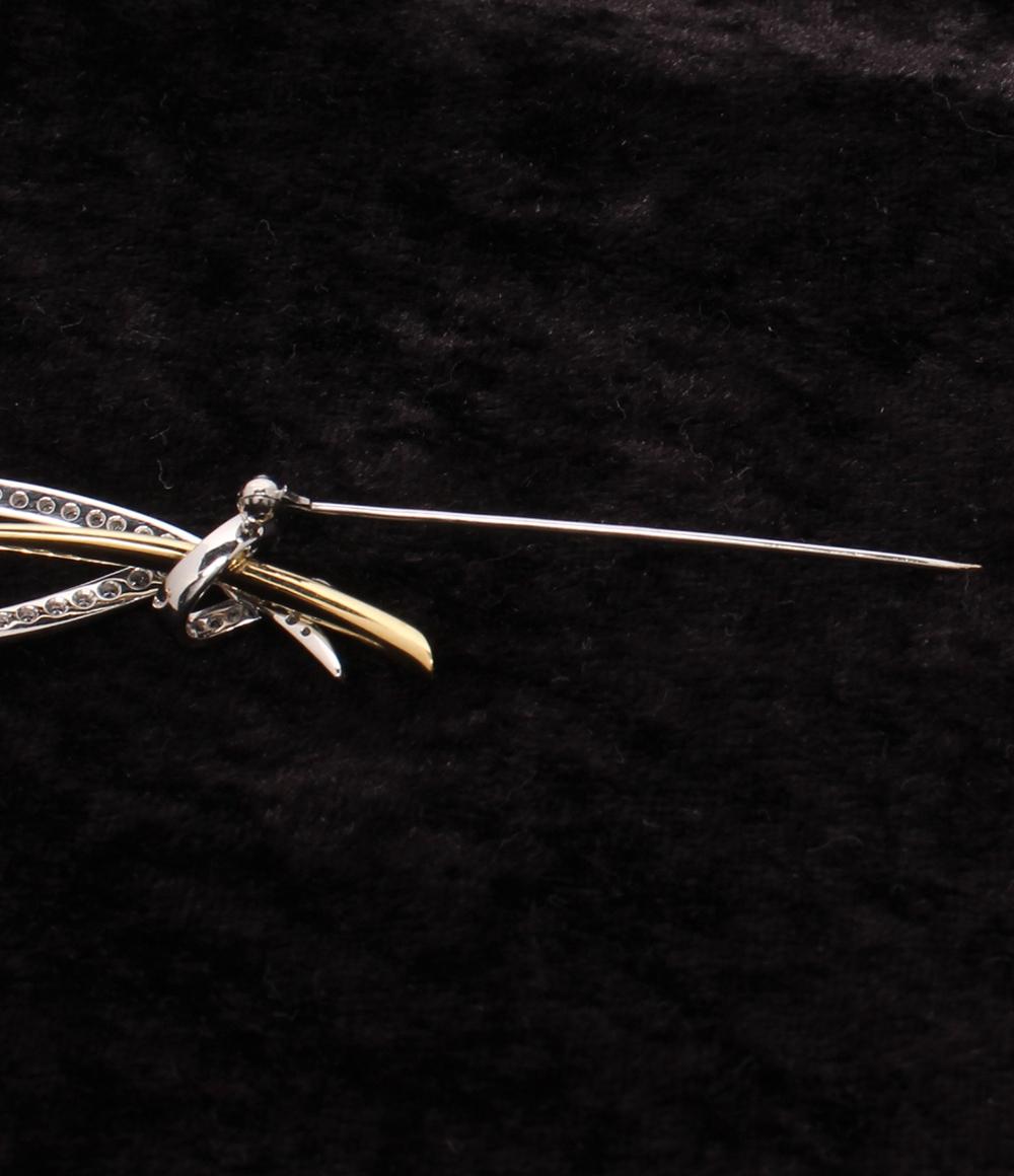 Uyeda Jeweller ブローチ K18 Pt950 バロックパール 約22x12mm ダイヤ レディース ウエダジュエラー