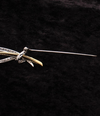 Uyeda Jeweller ブローチ K18 Pt950 バロックパール 約22x12mm ダイヤ レディース ウエダジュエラー