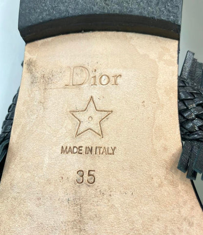 クリスチャンディオール レザーサンダル ラムスキン編み込み レディース SIZE 35 Christian Dior